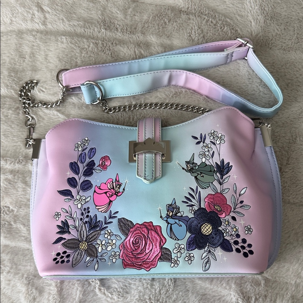 NWOT Loungefly Disney Sleeping Beauty 65th Anniversary Floral Crossbody Bag